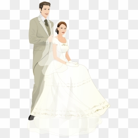 Married Couple Images Cartoon, HD Png Download - bride and groom silhouette png