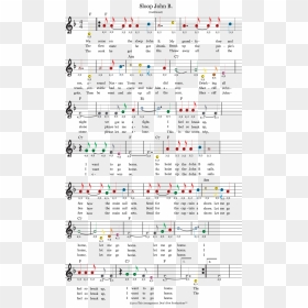 Easy Guitar Sheet Music For Sloop John B Featuring - Guitar Notes For Songs, HD Png Download - color music notes png