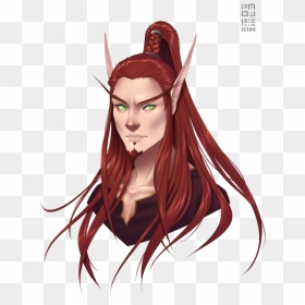 Eligoon By Paolapieretti Warcraft 3, World Of Warcraft, - Blood Elf Male Drawing, HD Png Download - red hair png