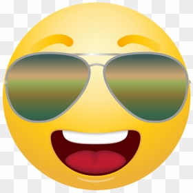 Free Png Emoticon With Sunglasses Png Images Transparent - Smiley Face Emoji Transparent Background, Png Download - emoticon png