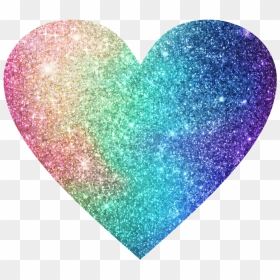 Image Heart Rainbow Glitter Color - Glitter Rainbow Heart Background, HD Png Download - rainbow heart png