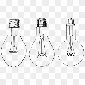 Three Old Light-bulbs Clip Arts - Drawing Of A Light Bulb On A String, HD Png Download - christmas bulb png