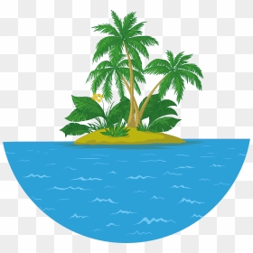 Island Islet Royalty-free Clip Art - Summer Ocean Clipart Png, Transparent Png - palm tree vector png