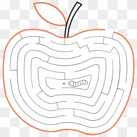 Apple Maze Game For Kids Workbook - Kids Maze Apple, HD Png Download - maze png