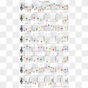 Easy Guitar Sheet Music For Tennessee Waltz Featuring - Sheet Music, HD Png Download - color music notes png