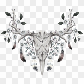 Deer Skull Png - Shower Curtain Spring Hooks, Transparent Png - deer skull png