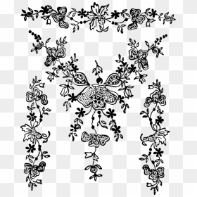 Embroidery Vintage Sew - Black Floral Embroidery Png, Transparent Png - embroidery png
