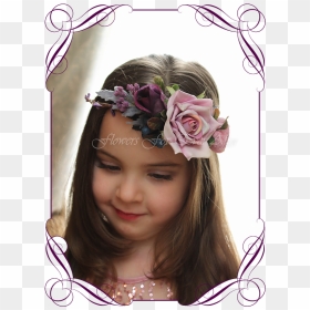 Silk Artificial Floral Hair Crown Halo, For Wedding, - Heart Wedding Cakes With Flowers, HD Png Download - purple flower crown png