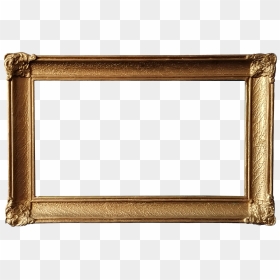 Gold Picture Frame 3 - Marco De Madera Antiguo, HD Png Download - metal frame png