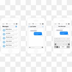 Messaging App - Mobile App Messaging Wireframe, HD Png Download - iphone template png