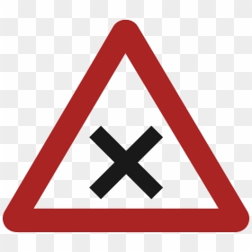 Free Png Download Priority To The Right Road Sign Png - Two Way Traffic Across A One Way Road, Transparent Png - curved road png