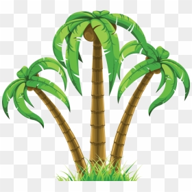 Palm Tree Vector Art Free - Three Palms, HD Png Download - palm tree vector png