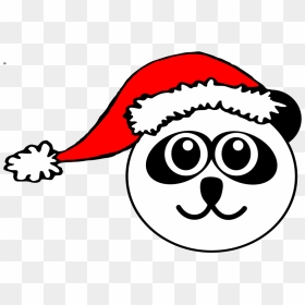 Panda Face With Santa Hat Clipart - Santa Heads Coloring Pages, HD Png Download - panda face png