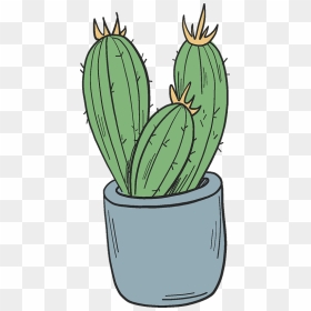 Cactus In A Pot Clipart - Flowerpot, HD Png Download - cactus silhouette png