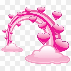 Pink Clouds Clipart Png, Transparent Png - rainbow heart png
