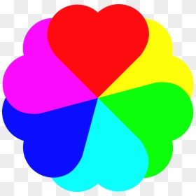 Clip Art Colors, HD Png Download - rainbow heart png