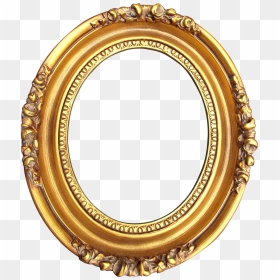 Hd A Vintage Gold Washed Wood, Gesso Oval Frame With - Gold Oval Frame Png, Transparent Png - wood picture frame png
