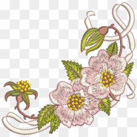 Briar & Ribbon Corner - Transparent Flower Embroidery Png, Png Download - corner ribbon png