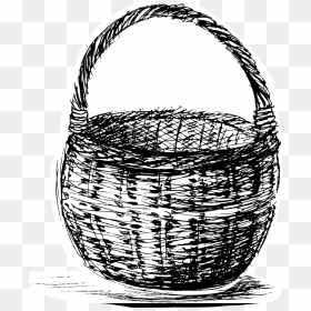 Wicker Basket Drawing Png, Transparent Png - picnic basket png
