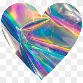 Transparent Rainbow Hearts Png - Holographic Heart, Png Download - rainbow heart png