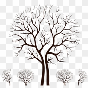 Dry Tree Vector Free, HD Png Download - tree outline png