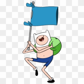Adventure Time Finn Holding T-shirt Flag - Adventure Time Finn Png, Transparent Png - flag.png