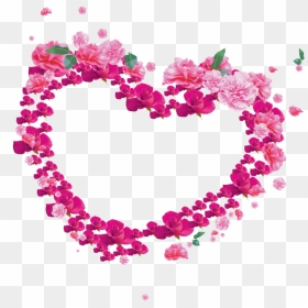 Flower Heart Frame Png And For Free - Pink Heart Frame Png, Transparent Png - heart frame png