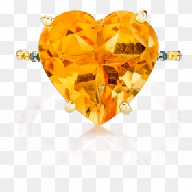 Citrine And Rainbow Heart Ring , Png Download - Diamond, Transparent Png - rainbow heart png