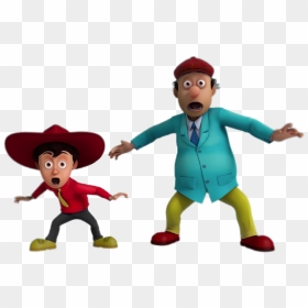 Chacha And Bhatija Scared - Cartoon, HD Png Download - scared png