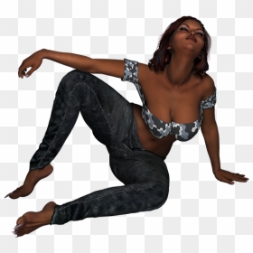 Sitting On Feet Pose, HD Png Download - girl sitting png