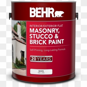 Can Of Behr Masonry, Stucco & Brick Paint - Behr Paint, HD Png Download - white paint png