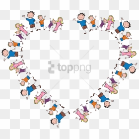 Free Png Freeof A Heart Frame Made Of Stick Family - Family Heart Clipart, Transparent Png - heart frame png