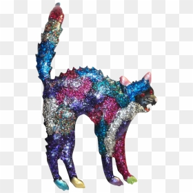 Jj Glitter Enamel Scaredy Cat Brooch - Cat, HD Png Download - bobcat png