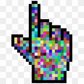 Prismatic Hand Cursor Pointer Grid Clip Arts - Pixel Art, HD Png Download - mouse arrow png