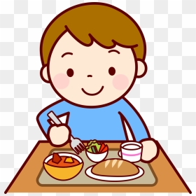 Food Eating Lunch Child Clip Art - Boy Eating Lunch Clipart, HD Png Download - eating png