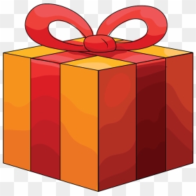 Orange Gift Box With Red Ribbon Clipart - Коробка Клипарт, HD Png Download - red box png