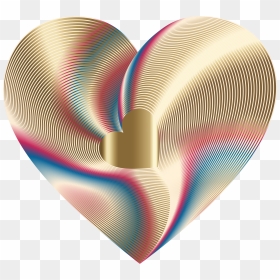 Gold Rainbow Heart, HD Png Download - rainbow heart png