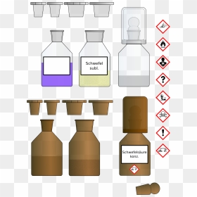 Chemikalien Flaschen/chemical Bottles Clip Arts - Flammability, HD Png Download - bottles png