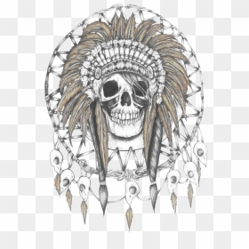 Skull Dream Catcher Tattoo - Native American Dream Catcher Drawings, HD Png Download - deer skull png