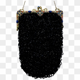 Vintage Beaded Purse Jewelled Encrusted Frame Black - Chain, HD Png Download - black chain png