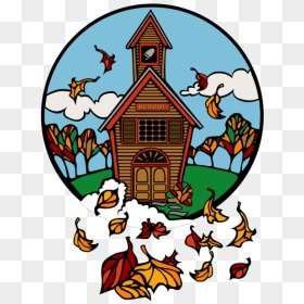 School In Fall Png Icons - Clip Art Autumn Animated, Transparent Png - fall tree png
