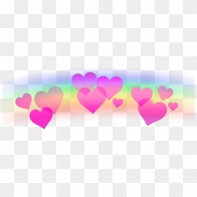 Hearts Heart Rainbow Coeurs Corazones Ftestickers Stick - Heart Crown Black Png, Transparent Png - rainbow heart png