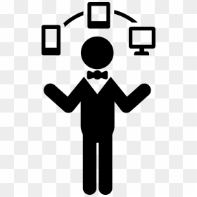 Man Standing With Connected Devices - Icon, HD Png Download - man standing png