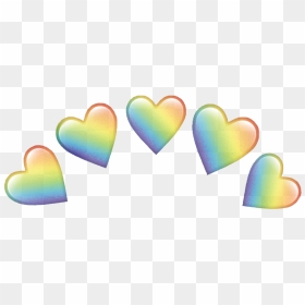 Rainbow Heart Crown Png, Transparent Png - rainbow heart png