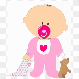 Baby With Pacifier Clip Art, HD Png Download - baby girl png