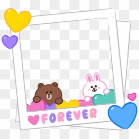 #cute #line #cony #brown #love #frame #polaroid - Cony And Brown Love Cute, HD Png Download - gothic frame png