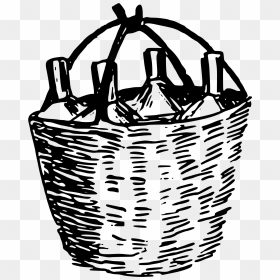 Basket Of Bottles Clip Arts - Basket, HD Png Download - bottles png