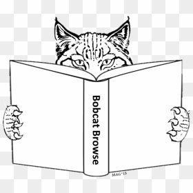 Illustration Of Bobocat Browse Logo - Bobcat Reading A Book, HD Png Download - bobcat png