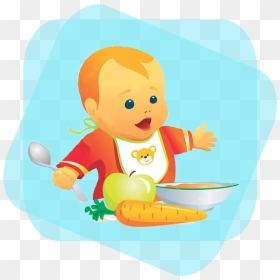 Starting Baby On Solid Food - Baby Eating Clipart, HD Png Download - eating png