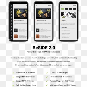 Reside Mobile Template - Evidence Tags, HD Png Download - mobile phone png
